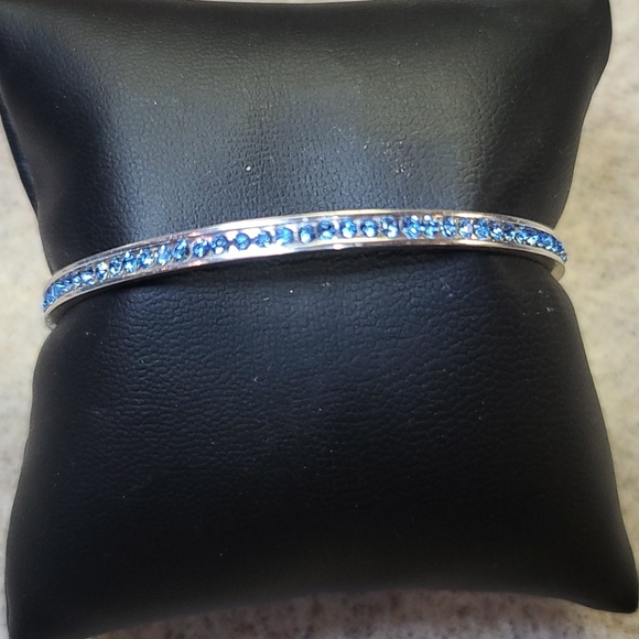 Bracelet blue Rhinestones on silver tone - Picture 1 of 9